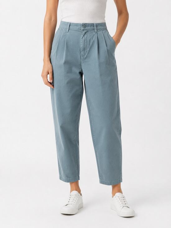 GAP Pants - Gap Womens 14 High Rise Pleated Tapered Pants Mineral Blue Garment Dyed Cotton